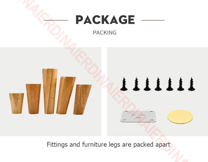 NAIERDI 1PC 8-60cm Round Wood Furniture Legs Natural Solid Wooden Replacement Table Feets Cabinet Bed Sofa Leg Stainless Plates