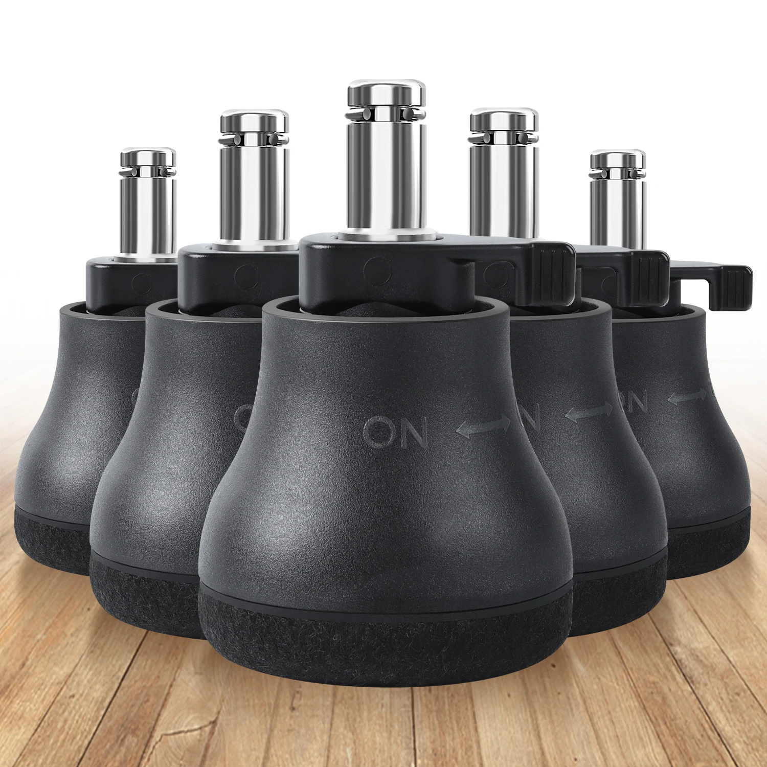 5PCS Office Chair Caster Swivel Wheels to Fixed Stationary Castors Replacement Bell Glides Furniture Chair Feet Wheel Stopper