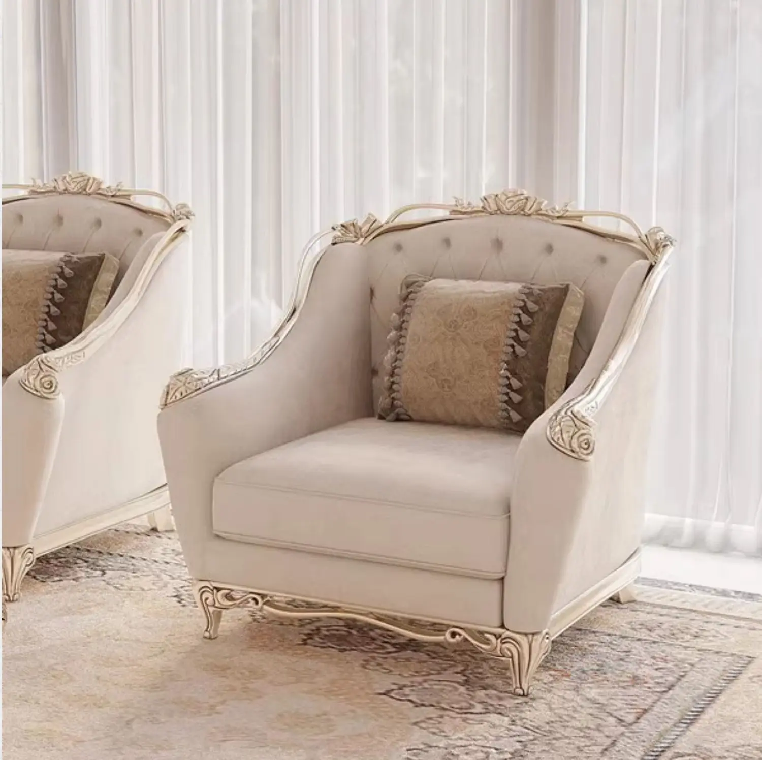 Europe Designer Sofa Chair Unique Wood Modern Recliner Living Room Sofas Love Seat White Cushion Sofas Para El Hogar Furniture