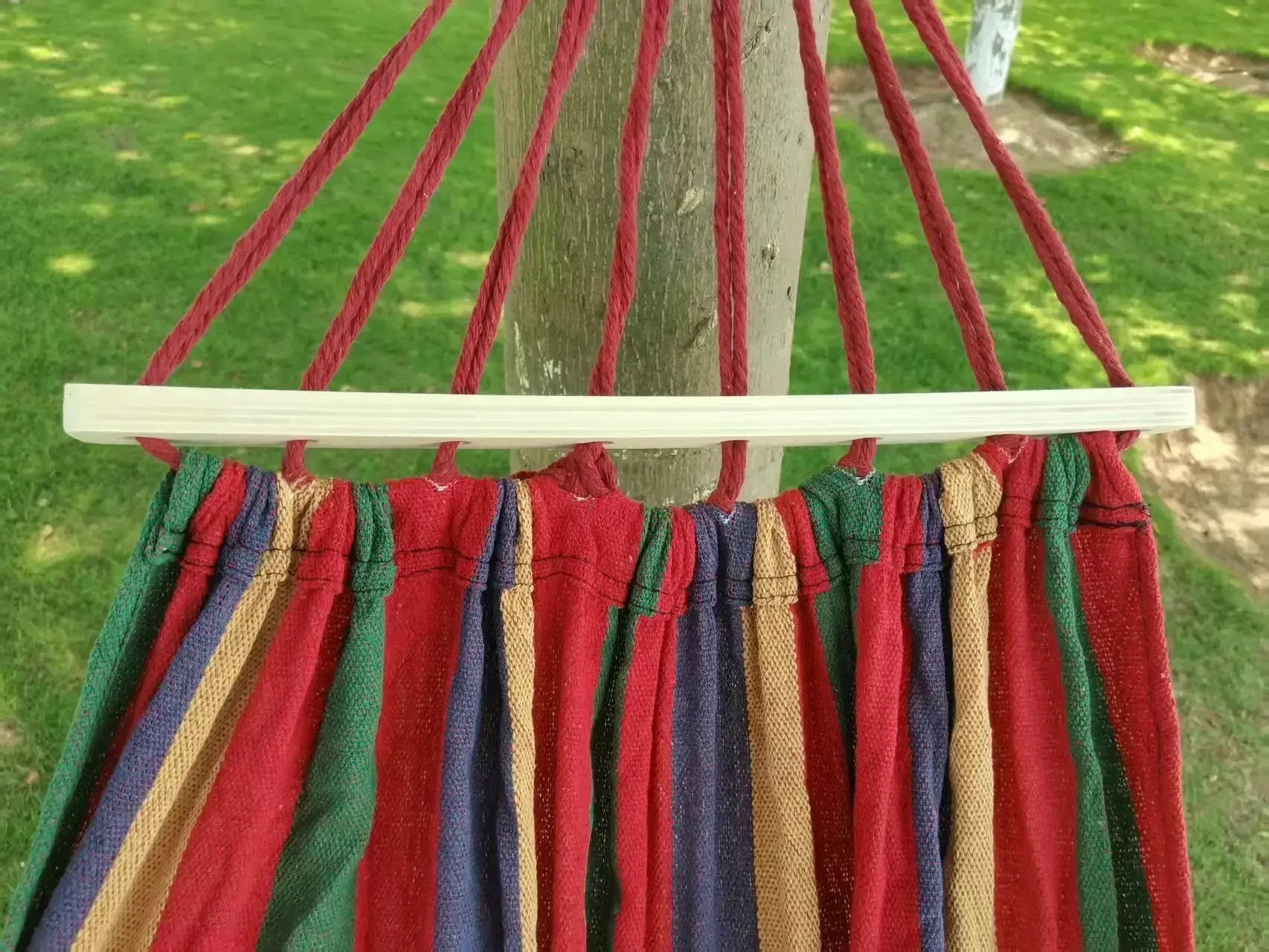 Outdoor Canvas Camping Hammock Anti Rollover Portable Thicken Fabric Single/Double Hammock with Carry Bag for Patio, Backyard