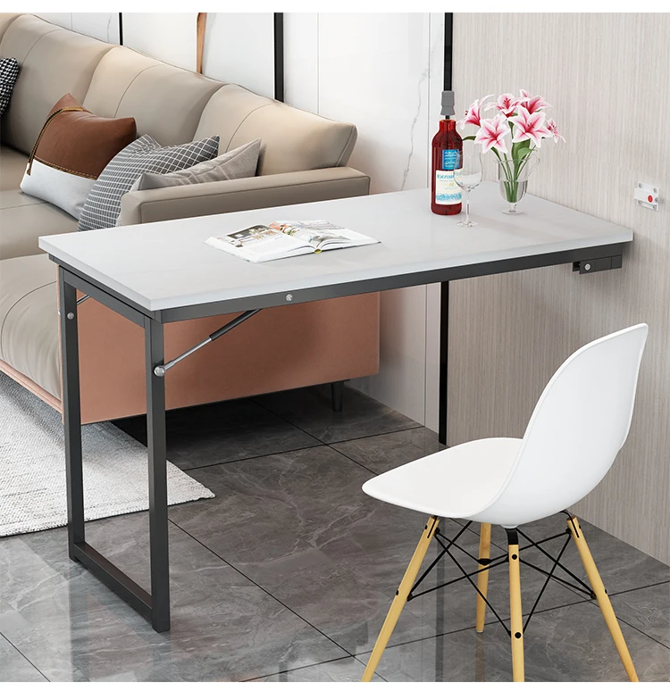 Wall Mounted Folding Dining Table Small Unit Wall Connected Coffee Tables Kitchen Operation Invisible Study Desk Table