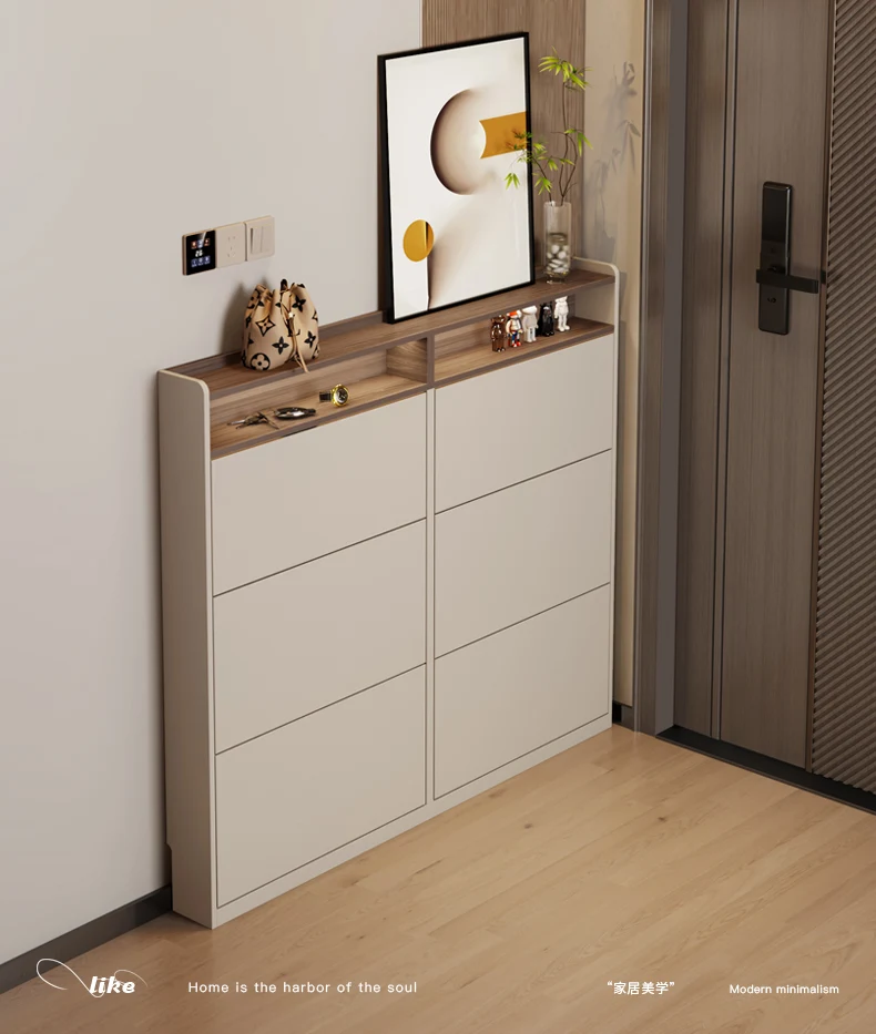 Narrow Vertical Shoe Rack Ultra Thin Luxury Entrance Hall Cabinet Modern White Armadi Da Soggiorno Multifunction Furniture