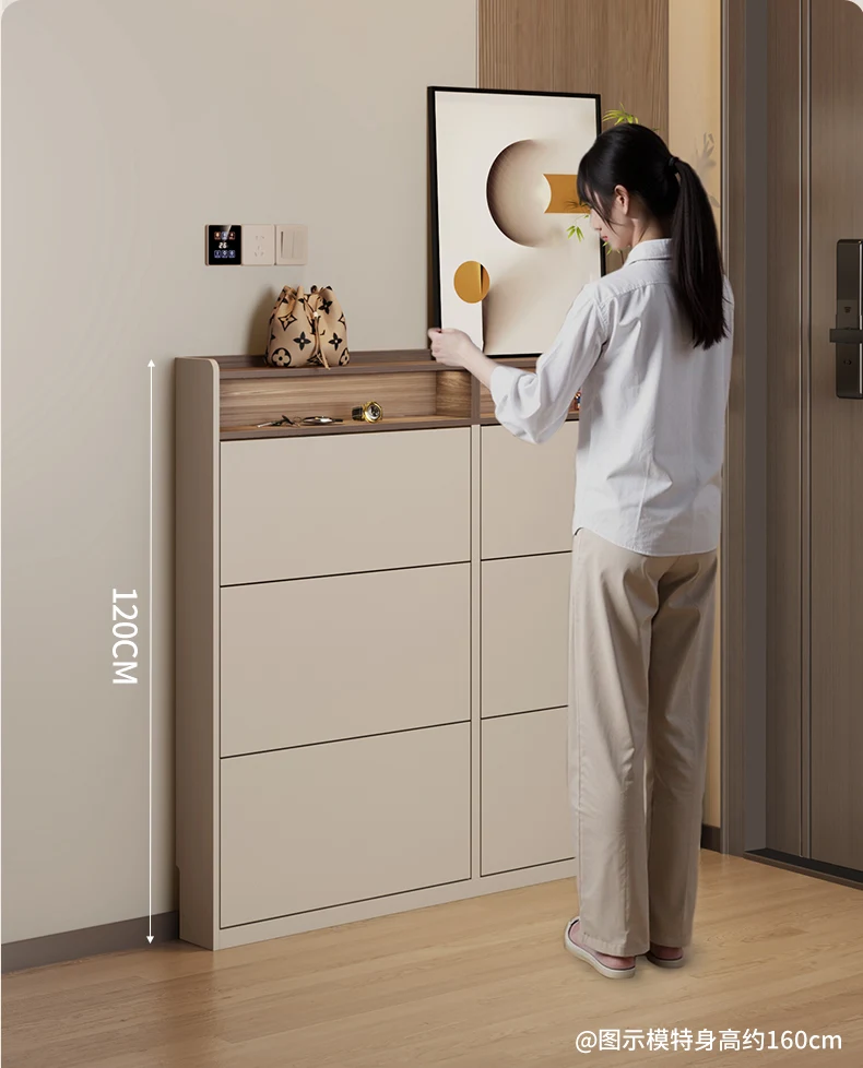 Narrow Vertical Shoe Rack Ultra Thin Luxury Entrance Hall Cabinet Modern White Armadi Da Soggiorno Multifunction Furniture