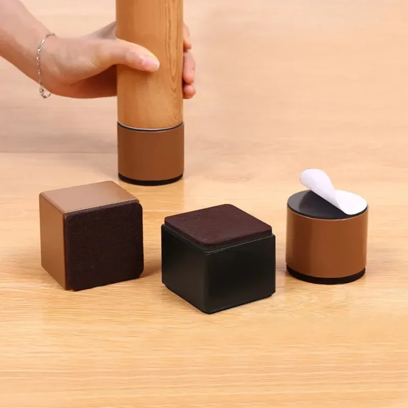 4Pcs Carbon Steel Furniture Heightening Foot Pad Wear Resistant Skid Table Bed Coffee Table Sofa Leg Risers Floor Protecto