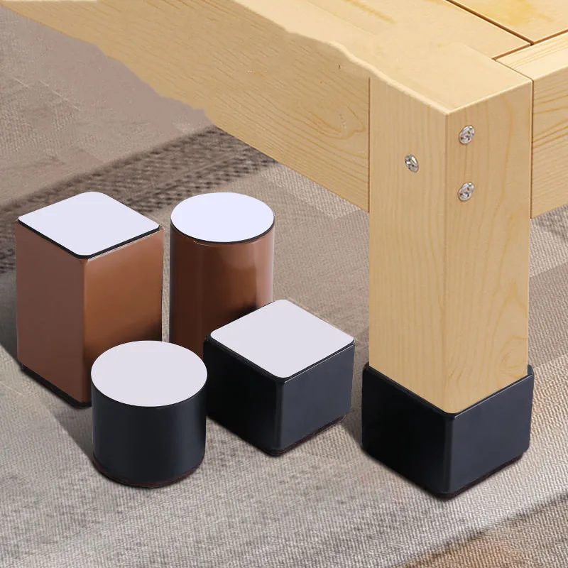4Pcs Carbon Steel Furniture Heightening Foot Pad Wear Resistant Skid Table Bed Coffee Table Sofa Leg Risers Floor Protecto