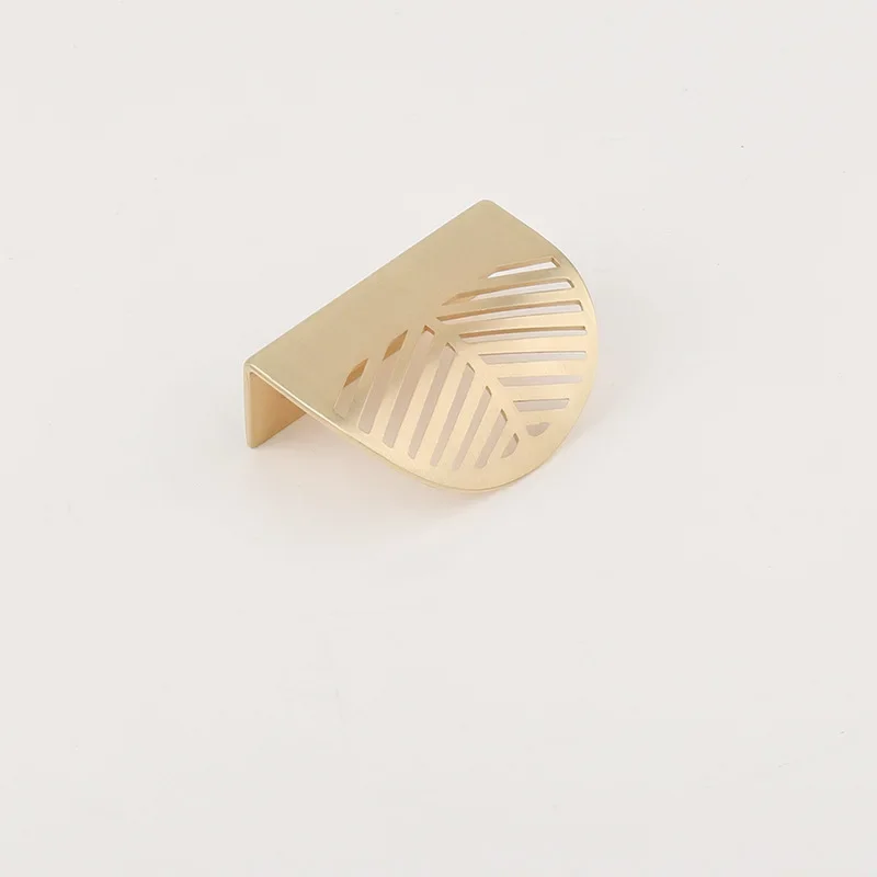 New Leaf-shaped Modern Furniture Drawer Brass Handles Furniture Wardrobe Drawer Knob Brass Door Handles Wholesale