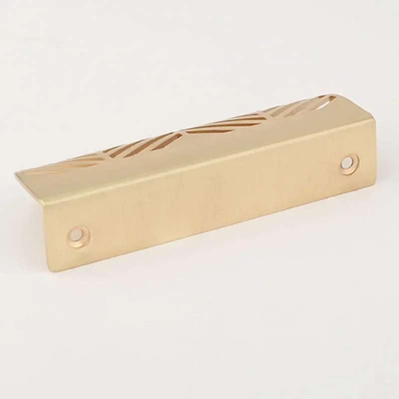 New Leaf-shaped Modern Furniture Drawer Brass Handles Furniture Wardrobe Drawer Knob Brass Door Handles Wholesale