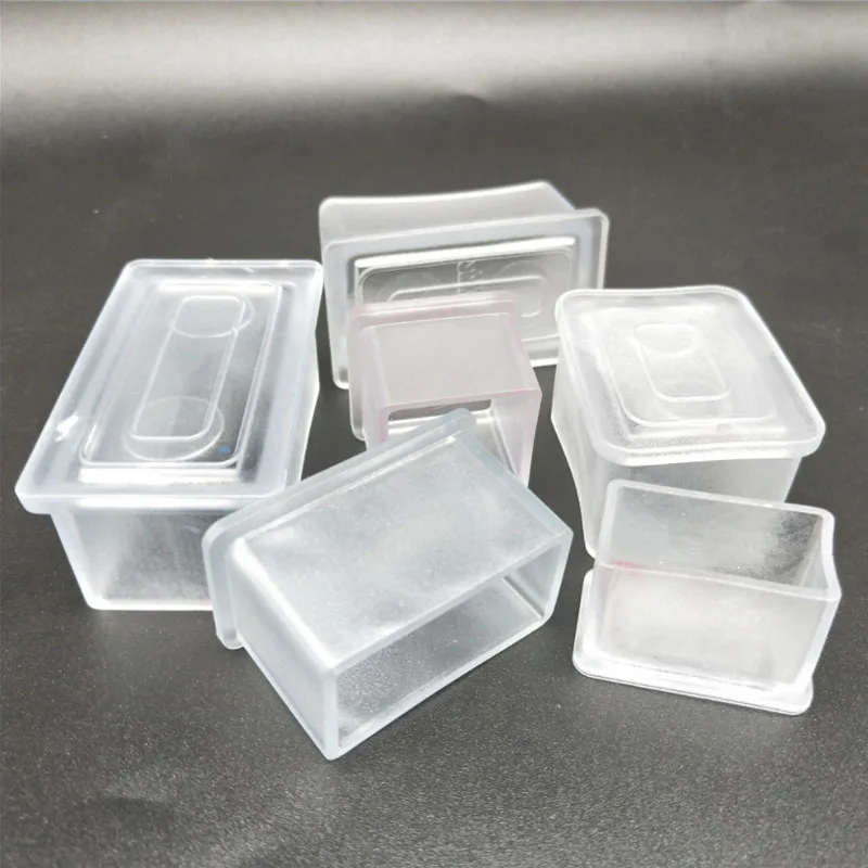 Transparent Square Furniture feet Caps Wood Floor From Scratches Protectors Pads Non-slip Mute Rubber Leg Mat 15x30mm~35x35mm