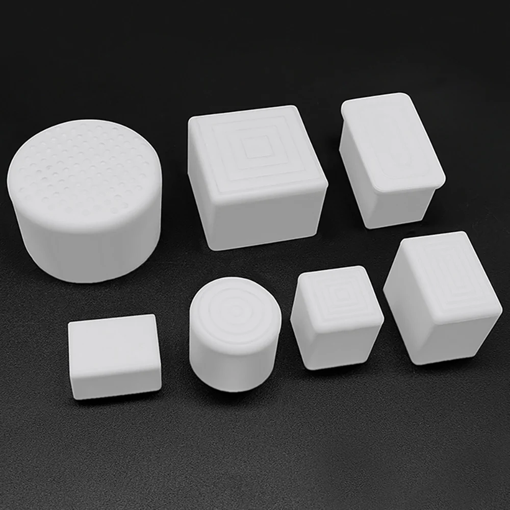 2-100Pcs Round Square Rectangular Chair Leg Caps White Furniture Foot Table End Covers Pipe Plug Floor Protector Non-slip Cover