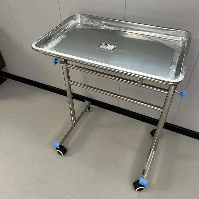Thickened 304 Stainless Steel Auxiliary Cart with Wheels Multifunctional Medical Tray Rack Organizer Cart Medical Tool Trolley