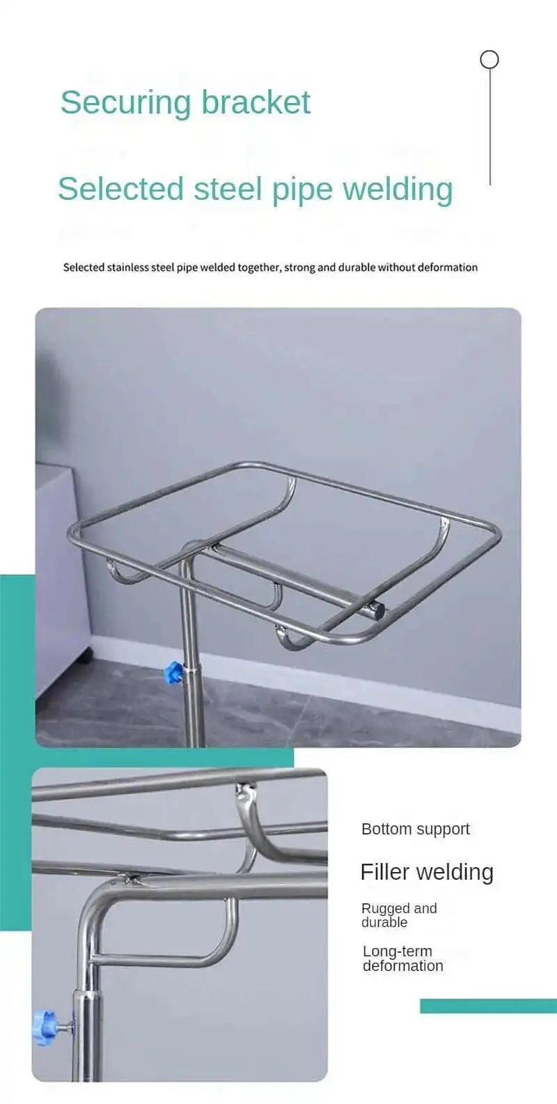 Thickened 304 Stainless Steel Auxiliary Cart with Wheels Multifunctional Medical Tray Rack Organizer Cart Medical Tool Trolley