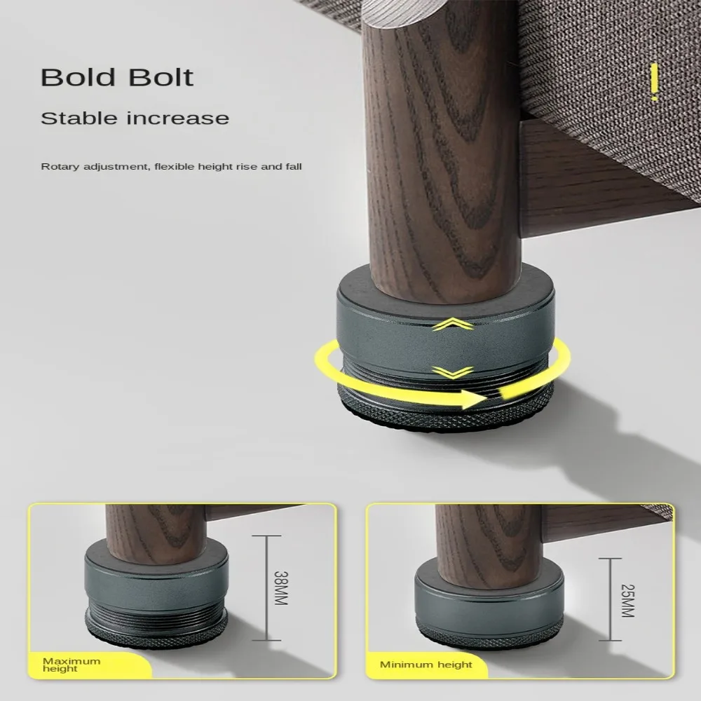 Metal Table Feet Bed Cushion Chair Risers Feet Leg Lift Furniture Extra Raisers Non-slip Pads For Table Couch Chair Cabinet