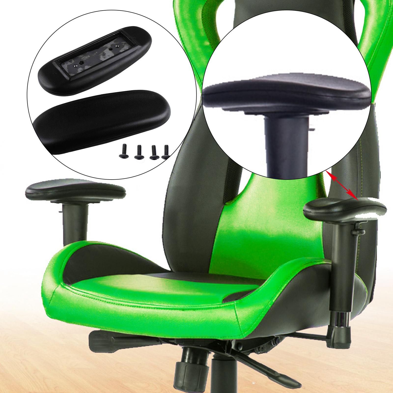 With Screw 2 Pieces Fittings Office Chair Arm Covers Cushions Pad Comfort Armrest Arm Replacement Armrest Pads for Gaming Chair