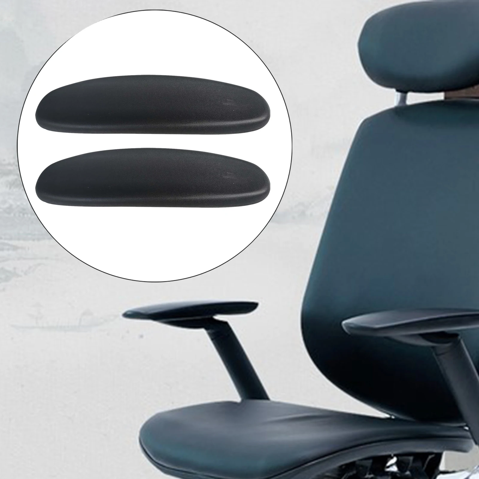 With Screw 2 Pieces Fittings Office Chair Arm Covers Cushions Pad Comfort Armrest Arm Replacement Armrest Pads for Gaming Chair