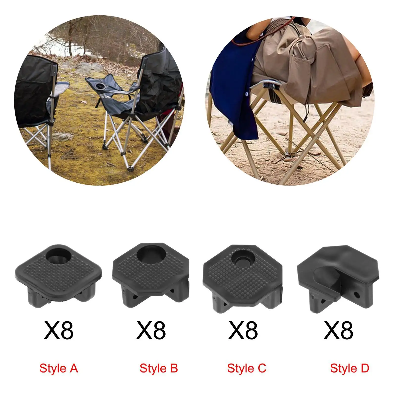 8Pcs Camping Chair Connectors Folding Chair Repair Accessories Replace Parts Camping Chair Attachment for Fishing Lawn Garden
