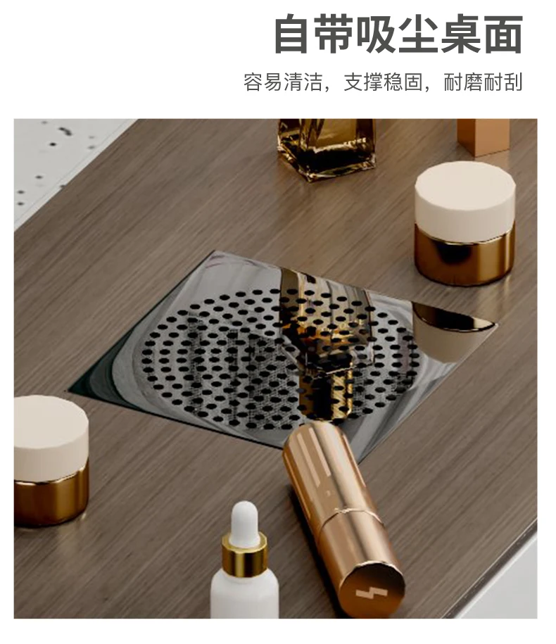 Profesional Modern Nail Desk With Light Luxury Trendy Elegant Nail Table Italian Premium Table De Manucure Salon Furniture