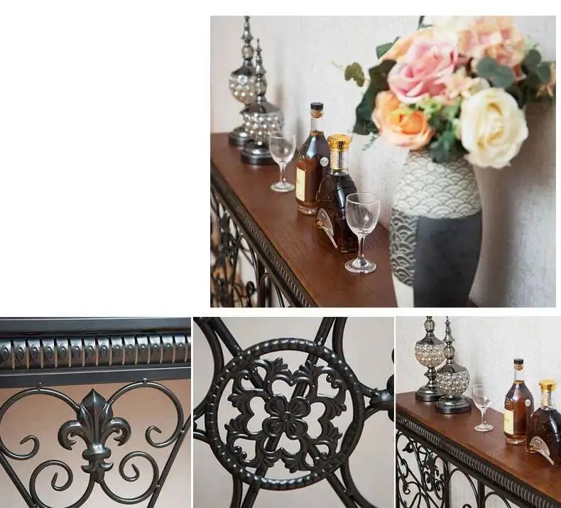 Console Decoration European Tables Wrought Desk Iron Modern Living Room Furniture Entrance Console Home Corridor Wall Shelf Z