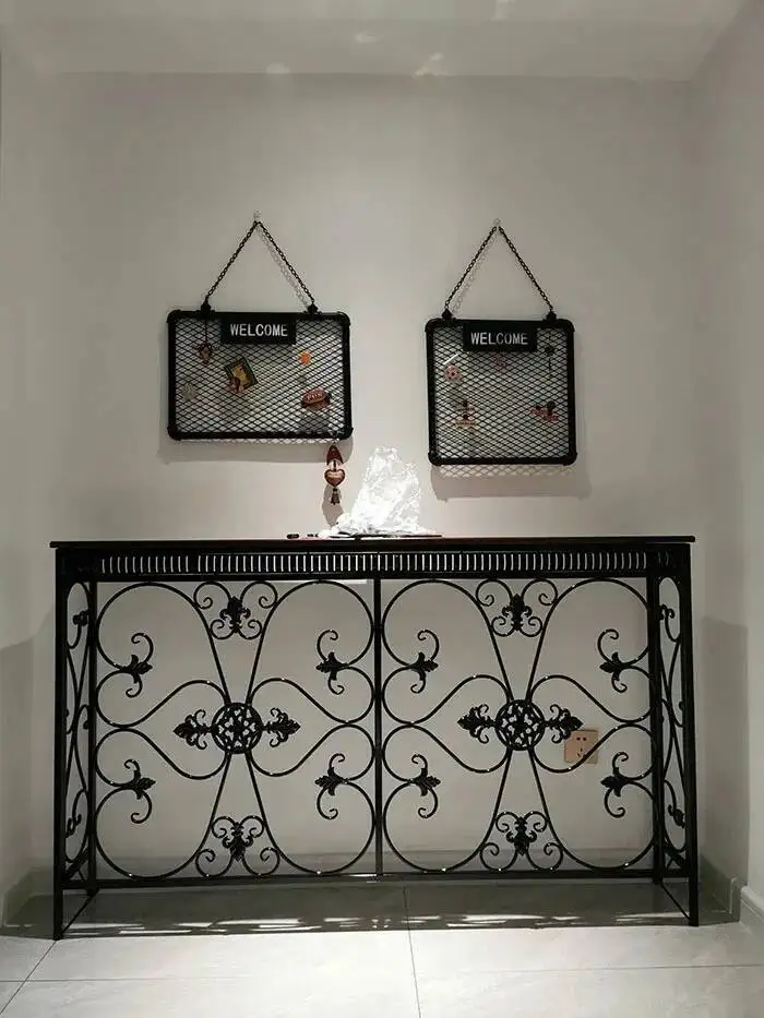 Console Decoration European Tables Wrought Desk Iron Modern Living Room Furniture Entrance Console Home Corridor Wall Shelf Z