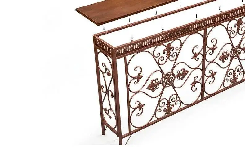Console Decoration European Tables Wrought Desk Iron Modern Living Room Furniture Entrance Console Home Corridor Wall Shelf Z