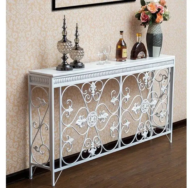 Console Decoration European Tables Wrought Desk Iron Modern Living Room Furniture Entrance Console Home Corridor Wall Shelf Z