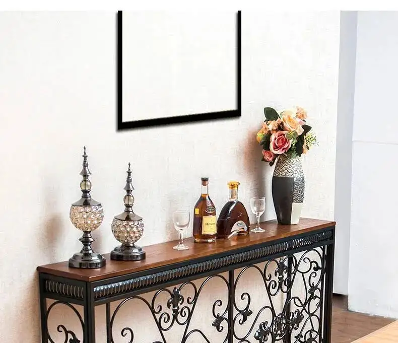 Console Decoration European Tables Wrought Desk Iron Modern Living Room Furniture Entrance Console Home Corridor Wall Shelf Z