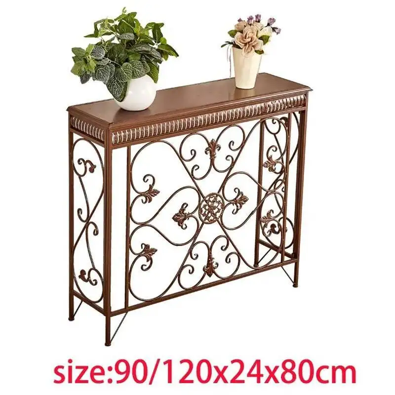 Console Decoration European Tables Wrought Desk Iron Modern Living Room Furniture Entrance Console Home Corridor Wall Shelf Z