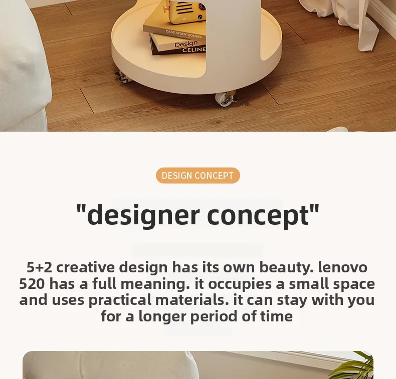 Home Furniture Creative Small Round Glass Sofa Side Table Movable Side Cabinet Simple Iron Tea Table Trolley Roller Storage Rack