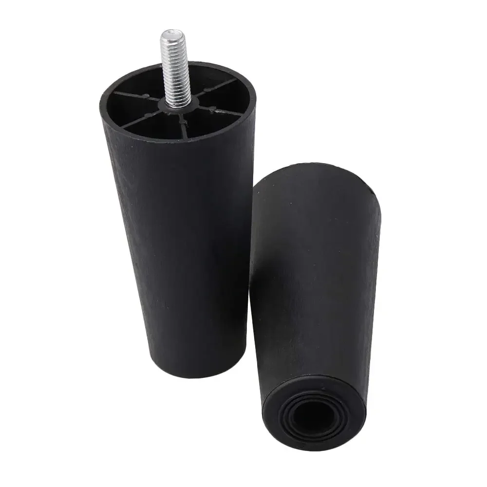 4pcs Round Tapered Black Plastic Furniture Legs Feet High 40 65 90 100 120MM with M8*25 Thread Shank for Sofa Couch and Chair