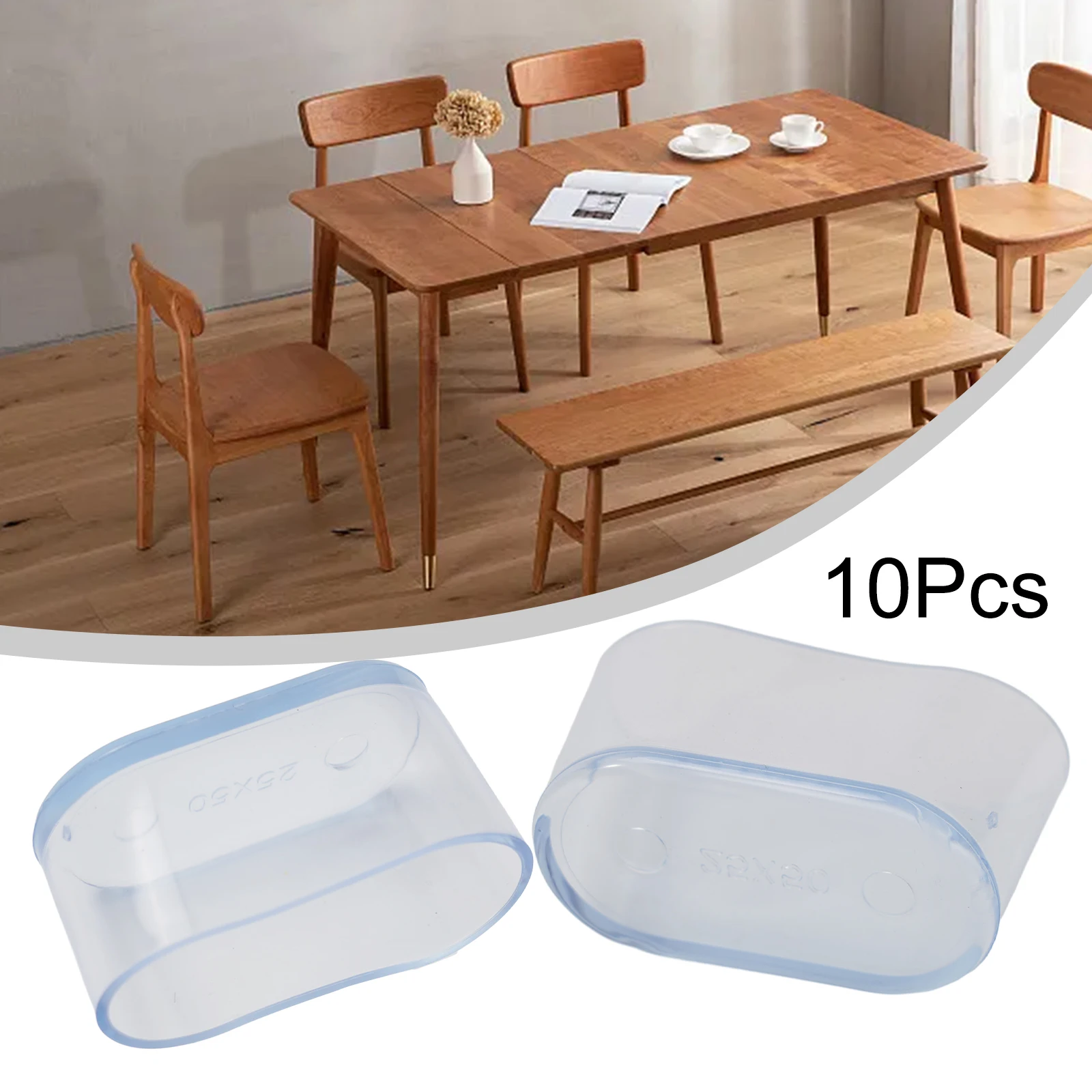 10Pcs Rubber Chair Leg Cap Oval Covers Furniture Table Feet Floor Protectors For Outdoor Patio Garden Office Home Furniture
