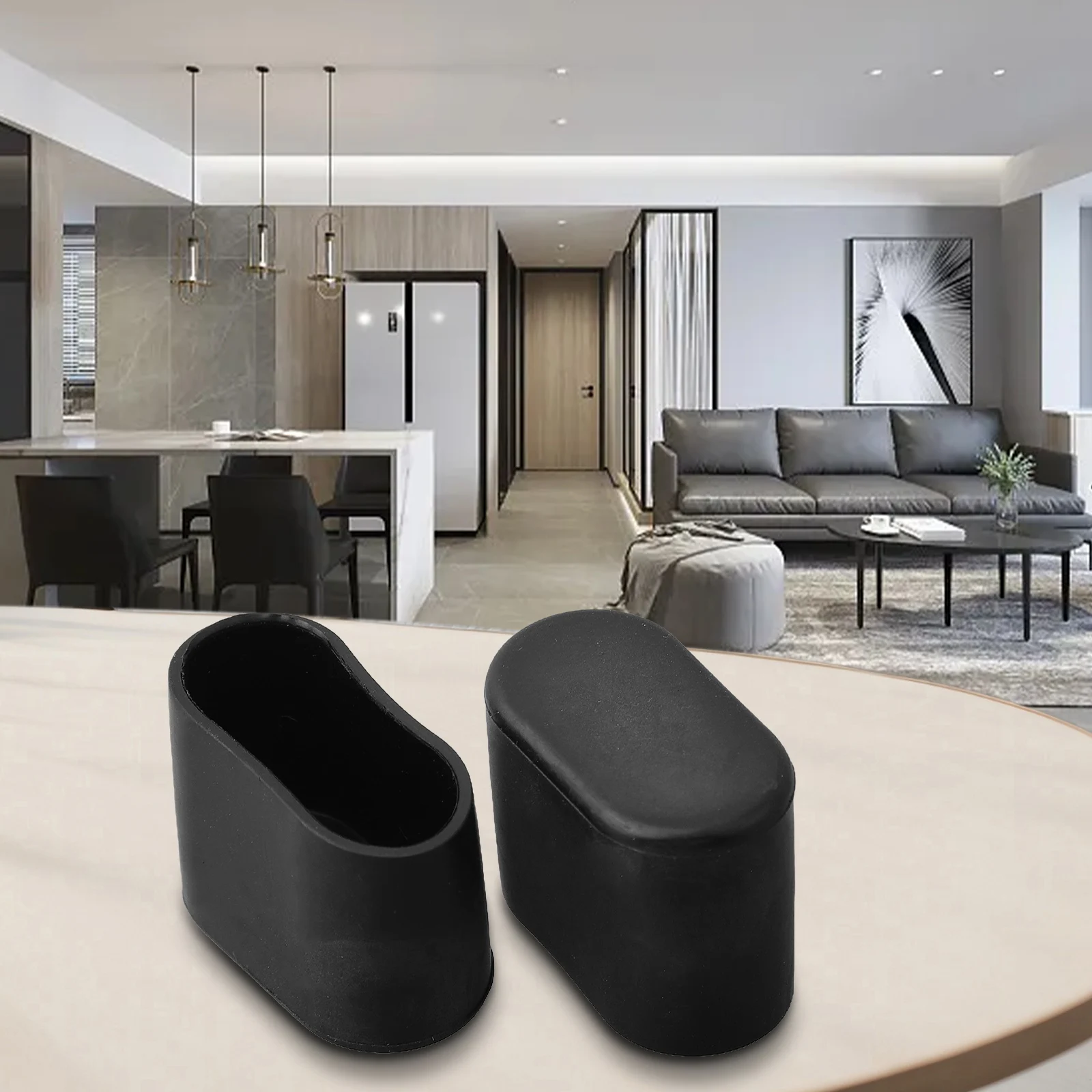 10Pcs Rubber Chair Leg Cap Oval Covers Furniture Table Feet Floor Protectors For Outdoor Patio Garden Office Home Furniture