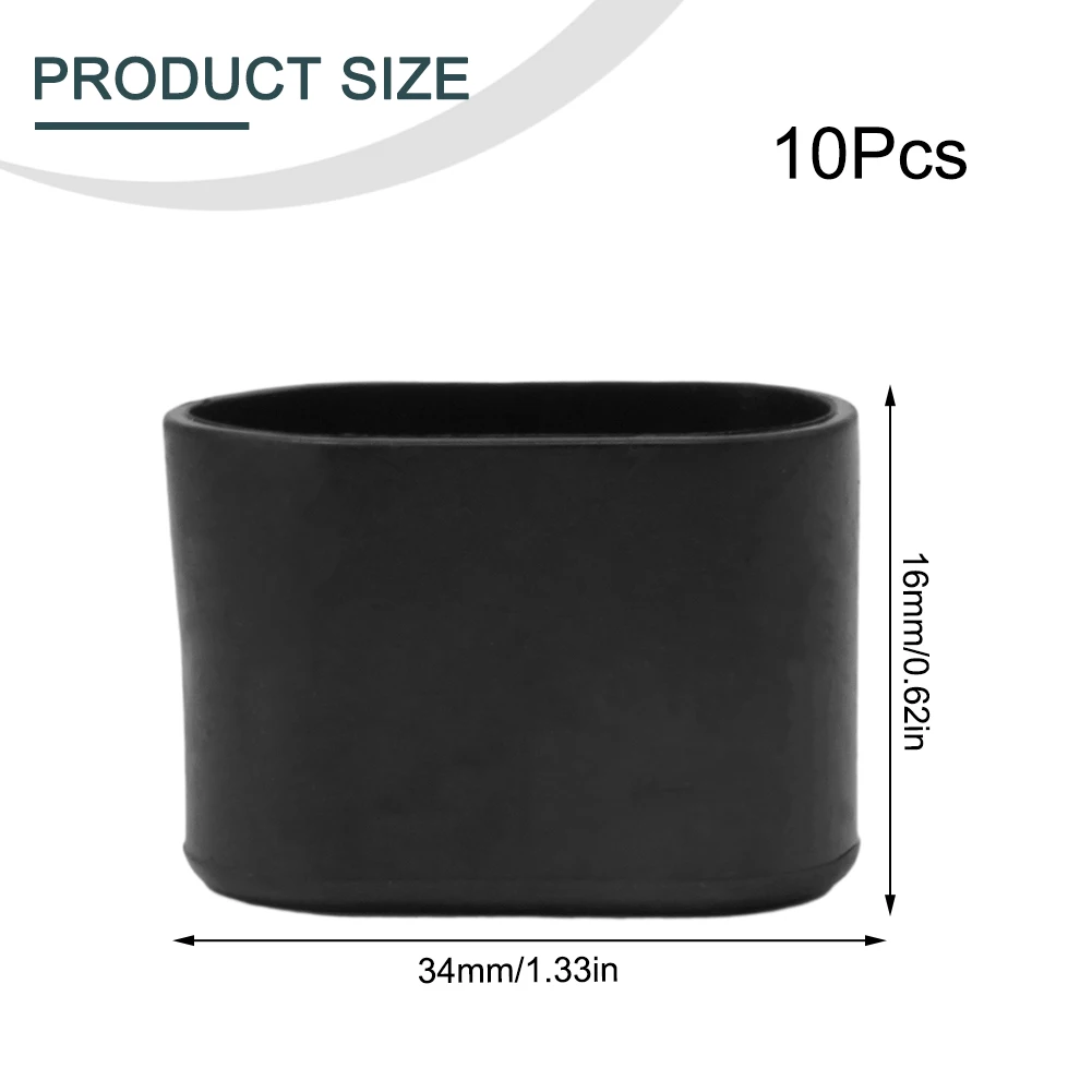 10Pcs Rubber Chair Leg Cap Oval Covers Furniture Table Feet Floor Protectors For Outdoor Patio Garden Office Home Furniture