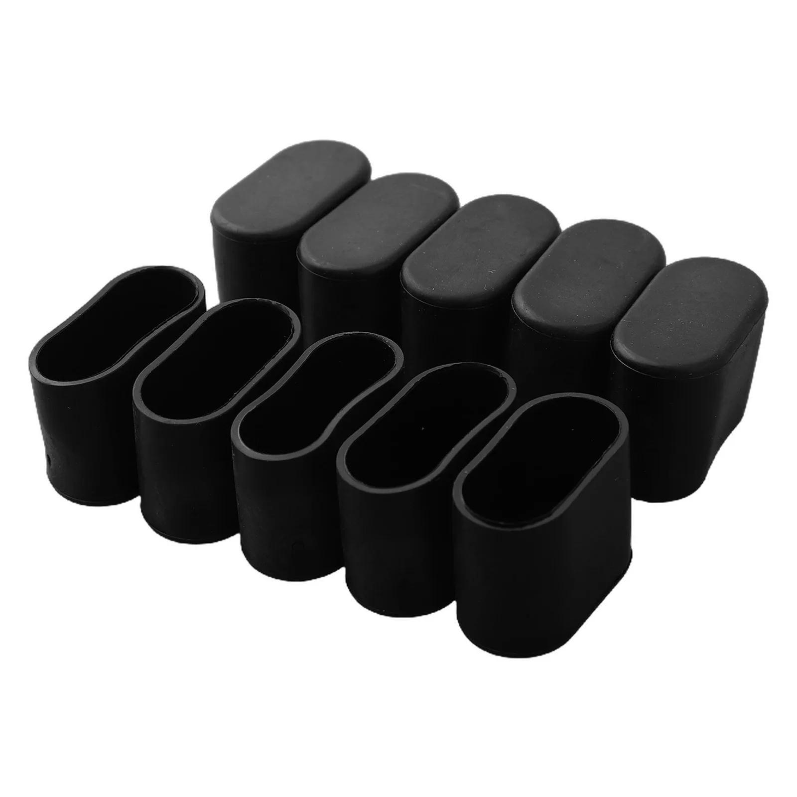 10Pcs Rubber Chair Leg Cap Oval Covers Furniture Table Feet Floor Protectors For Outdoor Patio Garden Office Home Furniture