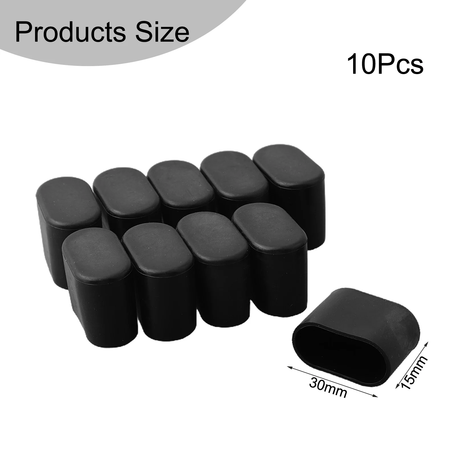 10Pcs Rubber Chair Leg Cap Oval Covers Furniture Table Feet Floor Protectors For Outdoor Patio Garden Office Home Furniture