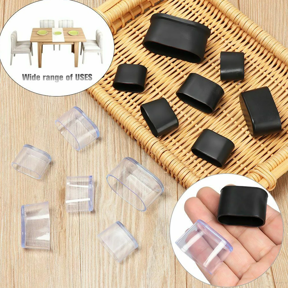 10Pcs Rubber Chair Leg Cap Oval Covers Furniture Table Feet Floor Protectors For Outdoor Patio Garden Office Home Furniture