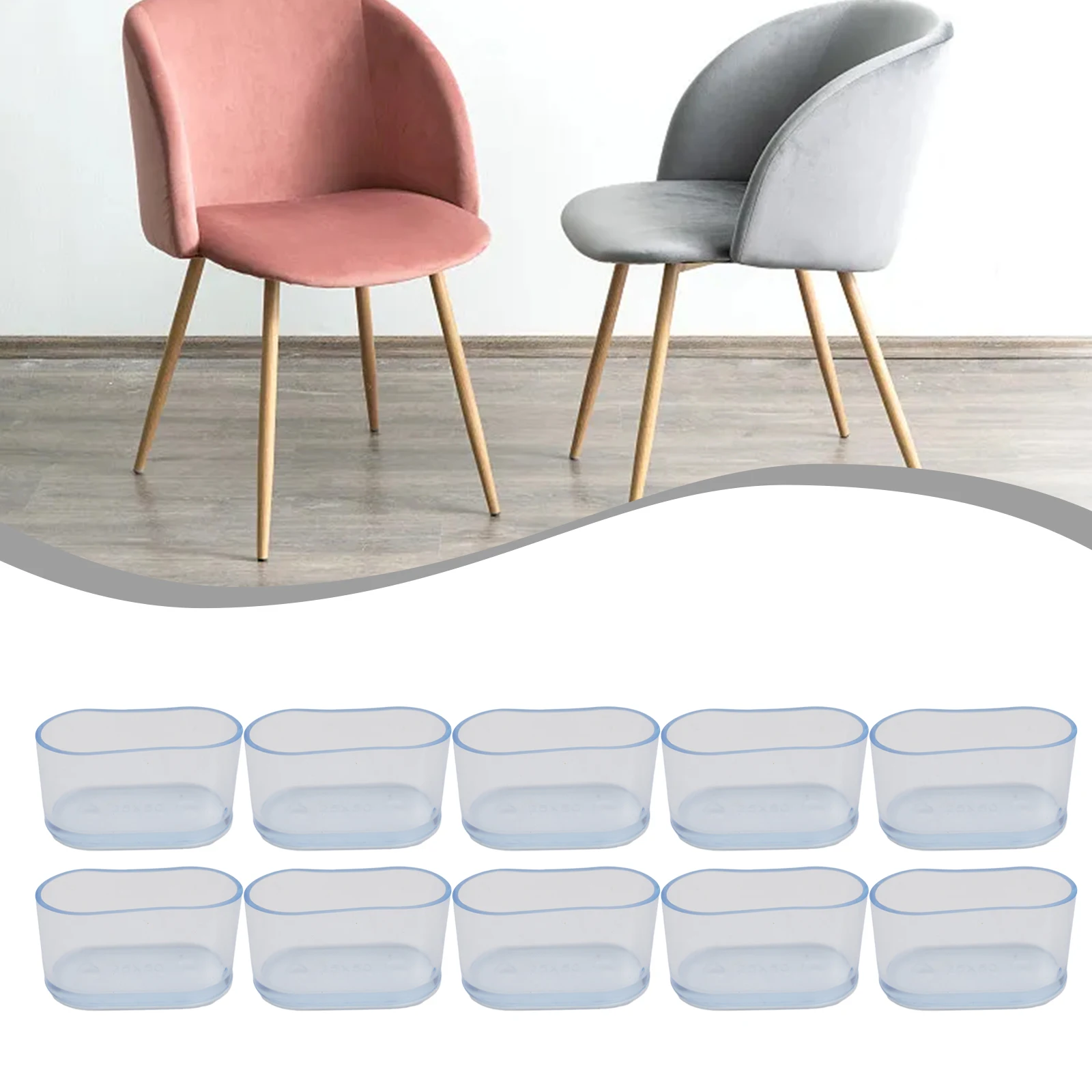 10Pcs Rubber Chair Leg Cap Oval Covers Furniture Table Feet Floor Protectors For Outdoor Patio Garden Office Home Furniture