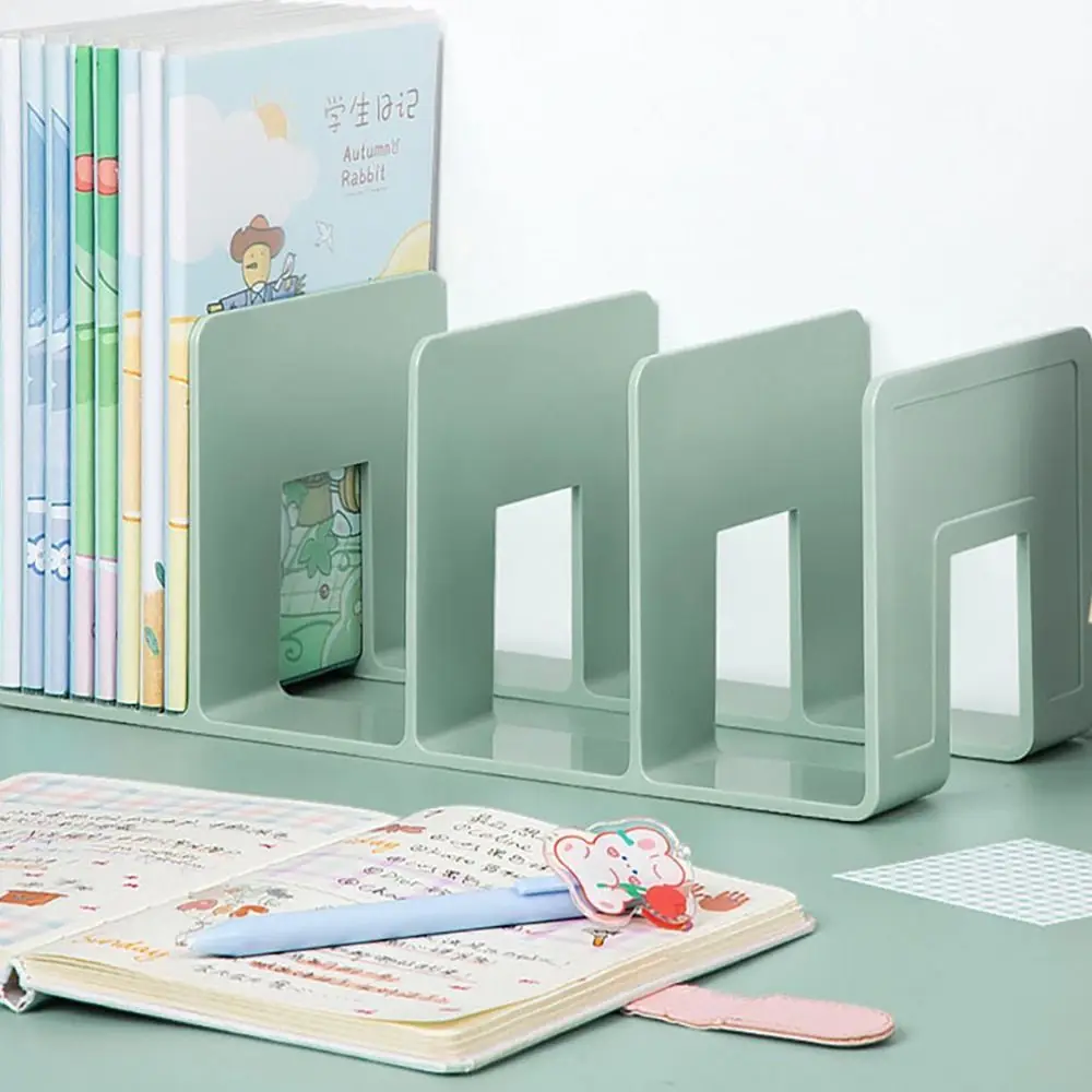 1Pcs Acrylic Desk Organizer 4 Compartment Bag Closet Shelf Divider Bookshelf Tabletop Colorful Four Frames Book Stand