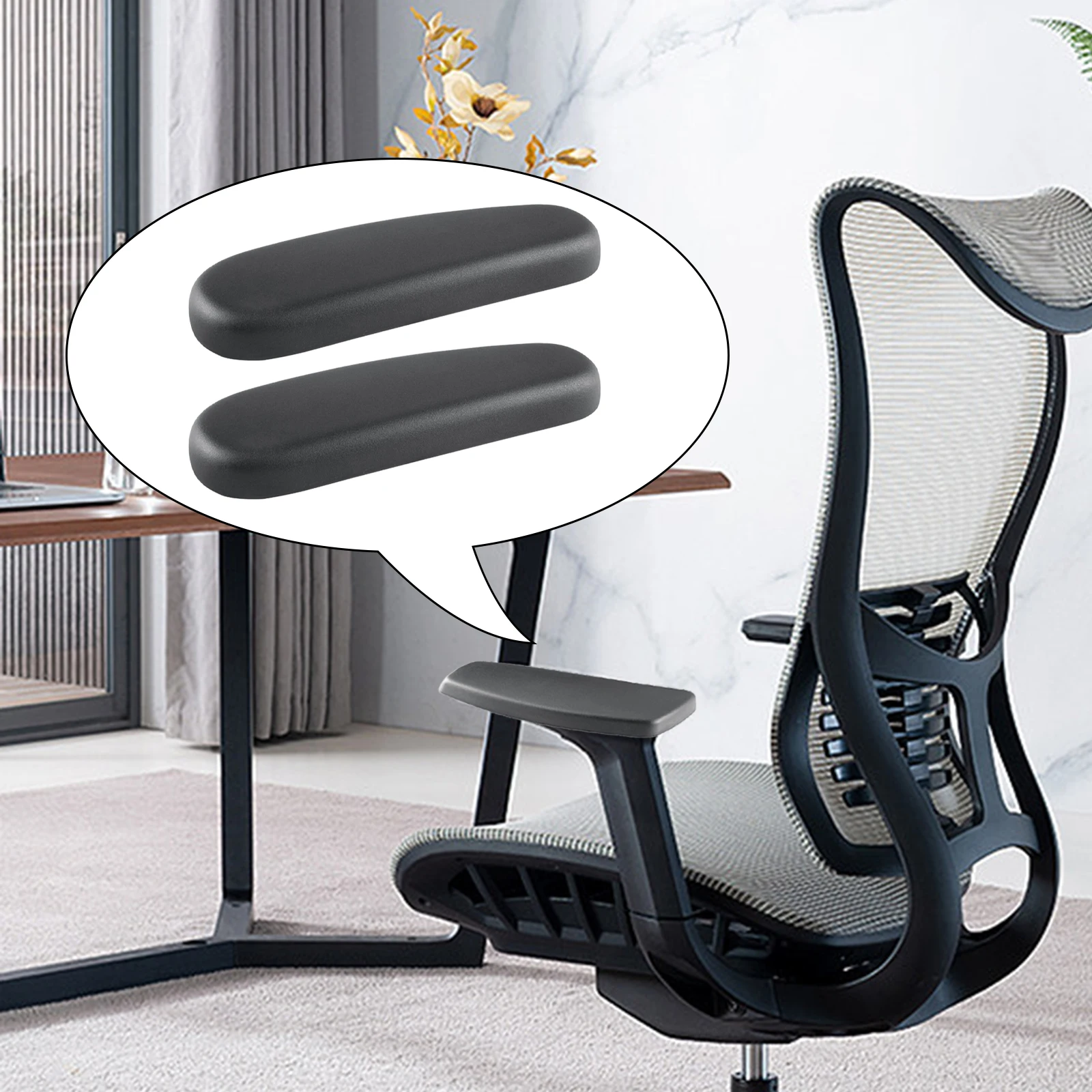 1 Pairs Gaming Chair Armrest Arm Pads Replacement Soft Support Armrest Accessories Computer Chair Armrest Caps Left and Right