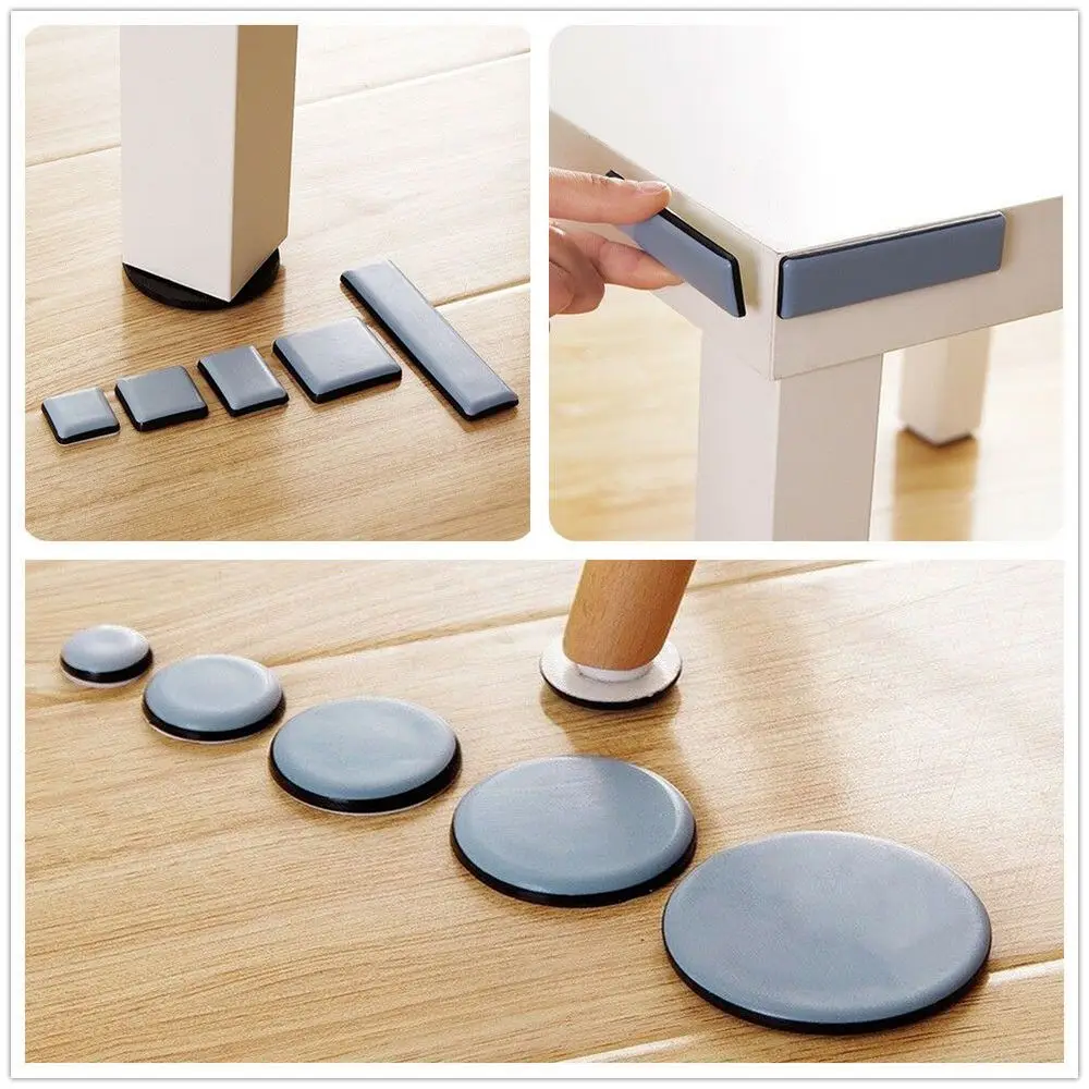 4pcs Self-Adhesive Furniture Leg Slider Pads Anti-abrasion Floor Protector Easy Move Heavy Table Sofa Slider Mat Chair Fittings