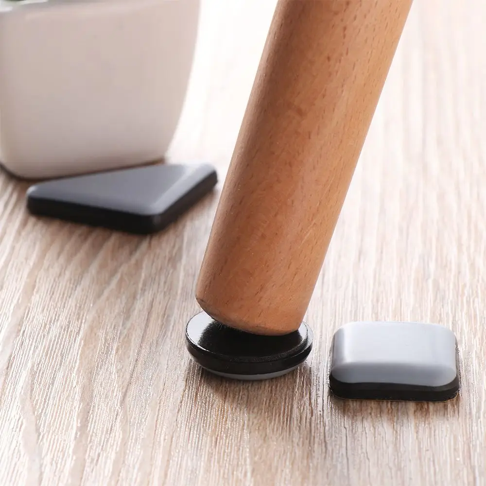 4pcs Self-Adhesive Furniture Leg Slider Pads Anti-abrasion Floor Protector Easy Move Heavy Table Sofa Slider Mat Chair Fittings