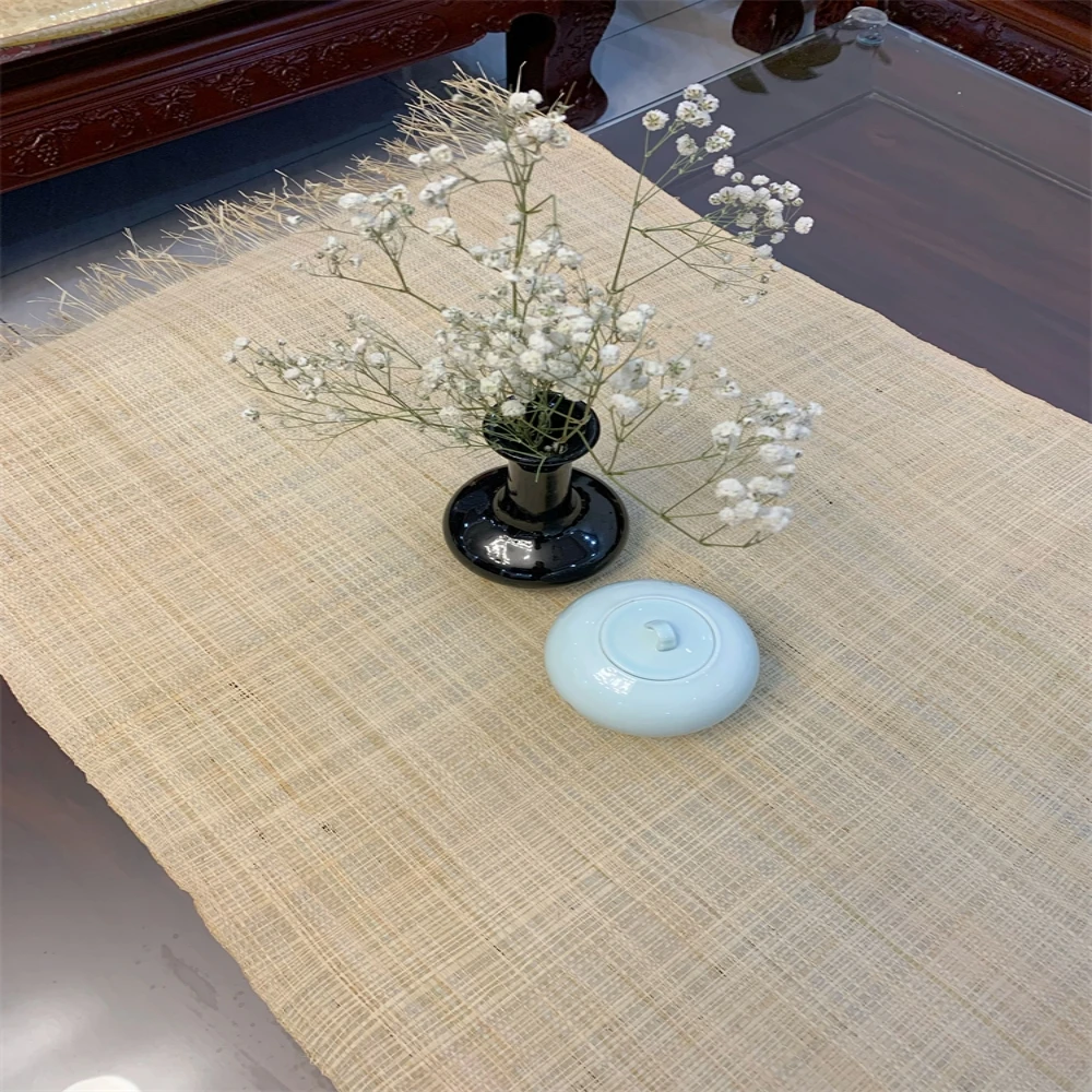 60x100cm Natural Real Raffia Mat Handmade Weaving Raffia Straw Webbing Ribbon Rattan Material Home Furniture Cabinet Decor
