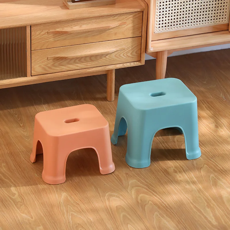 Household Children Plastic Stool Kindergarten Floor Bench Living Room Adult Chair Home Thickened Bathroom Footstool Furniture