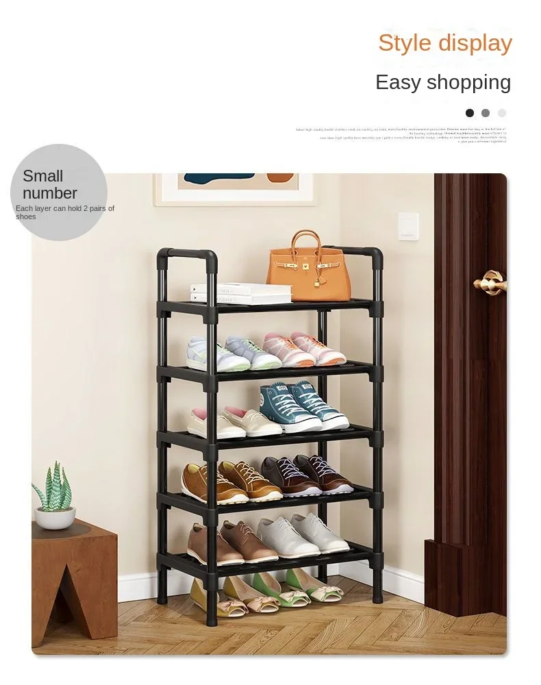 Simple Shoe Rack Metal Shoe Shelf Footwear Shoe Rack Living Room Space Saving Shoes Organizer Stand Holder Black Shoe Shelf