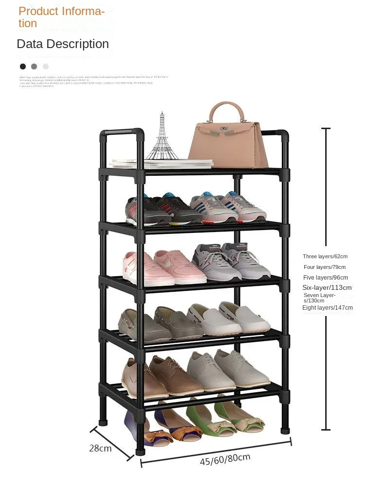 Simple Shoe Rack Metal Shoe Shelf Footwear Shoe Rack Living Room Space Saving Shoes Organizer Stand Holder Black Shoe Shelf