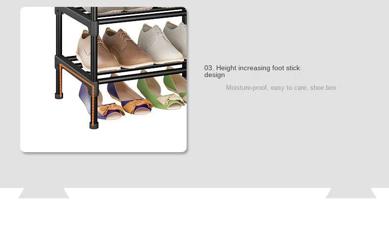 Simple Shoe Rack Metal Shoe Shelf Footwear Shoe Rack Living Room Space Saving Shoes Organizer Stand Holder Black Shoe Shelf