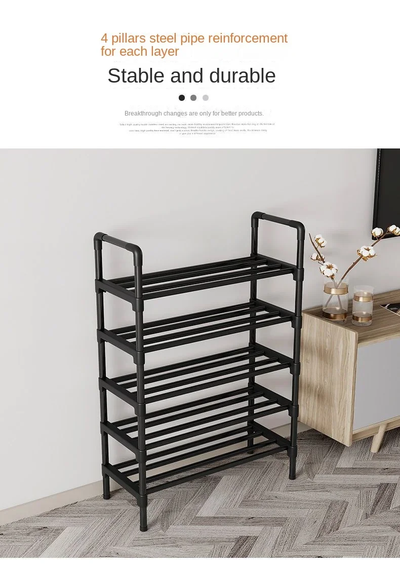 Simple Shoe Rack Metal Shoe Shelf Footwear Shoe Rack Living Room Space Saving Shoes Organizer Stand Holder Black Shoe Shelf