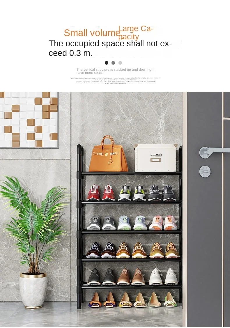 Simple Shoe Rack Metal Shoe Shelf Footwear Shoe Rack Living Room Space Saving Shoes Organizer Stand Holder Black Shoe Shelf