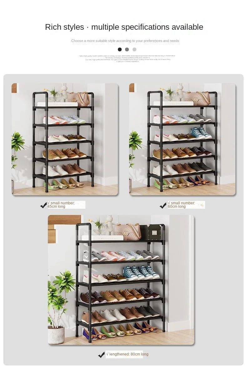 Simple Shoe Rack Metal Shoe Shelf Footwear Shoe Rack Living Room Space Saving Shoes Organizer Stand Holder Black Shoe Shelf