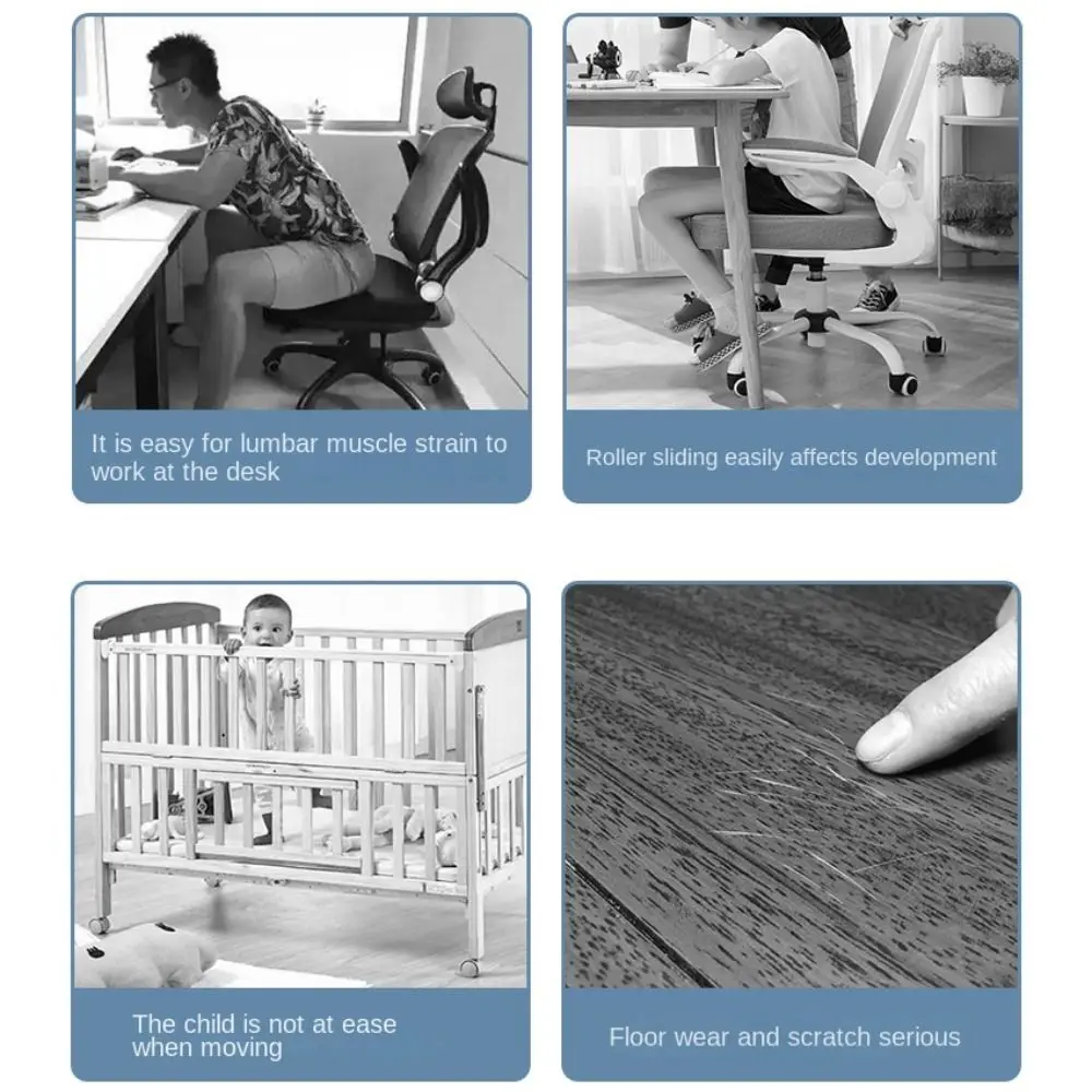 Office Chair Wheel Stopper Furniture Caster Cups Hardwood Floor Protectors Anti Vibration Pad Chair Roller Feet Anti-slip Mat
