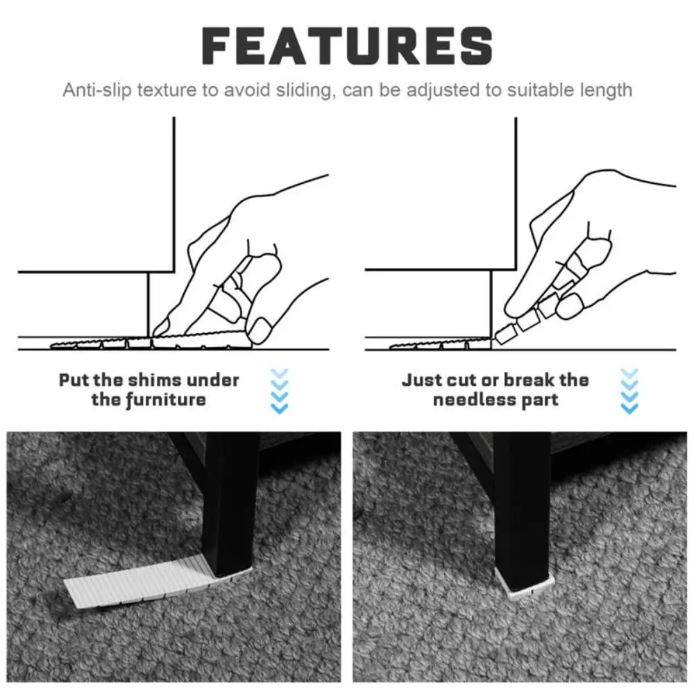 Adjustable Plastic Furniture Table Levelers Leveling Shims Height Wedges Furniture Gasket Table Chair Balance Foot Pad Gasket