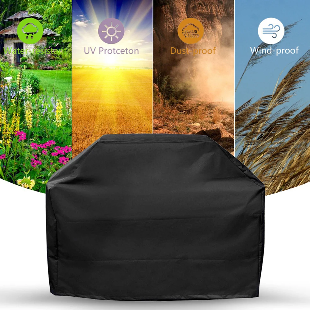 190T/210D BBQ Grill Barbeque Cover Anti-Dust Waterproof Weber BBQ Cover Outdoor Rain Protective Barbecue Cover